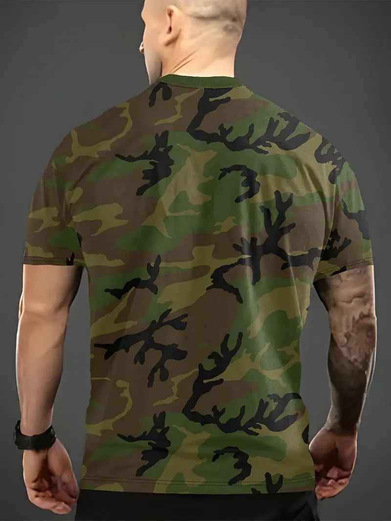 Camiseta de manga corta con estampado de camuflaje