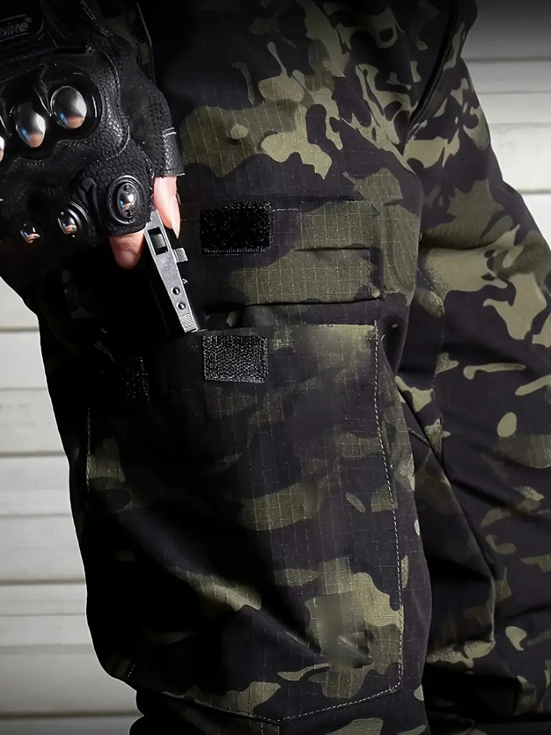 Pantalones de carga tácticos de camuflaje oscuro para hombre