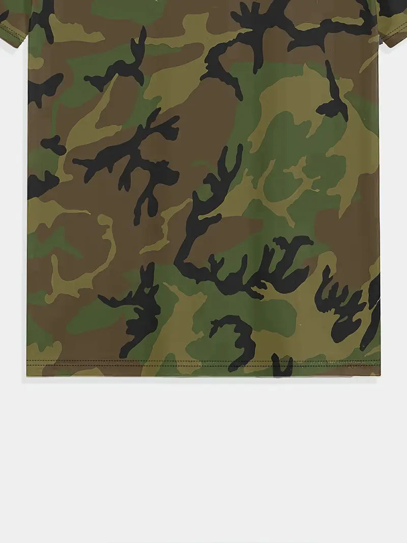 Camiseta de manga corta con estampado de camuflaje