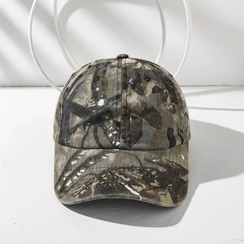 Gorra de béisbol tipo camuflaje, 100% algodón denim lavado
