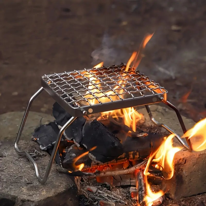 Rejilla de Cocina Plegable para Fogata de Acero Inoxidable