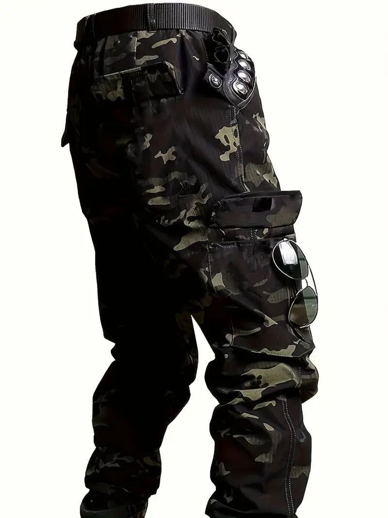 Pantalones de carga tácticos de camuflaje oscuro para hombre