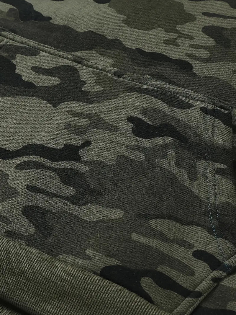 Sudadera con capucha casual en camuflado