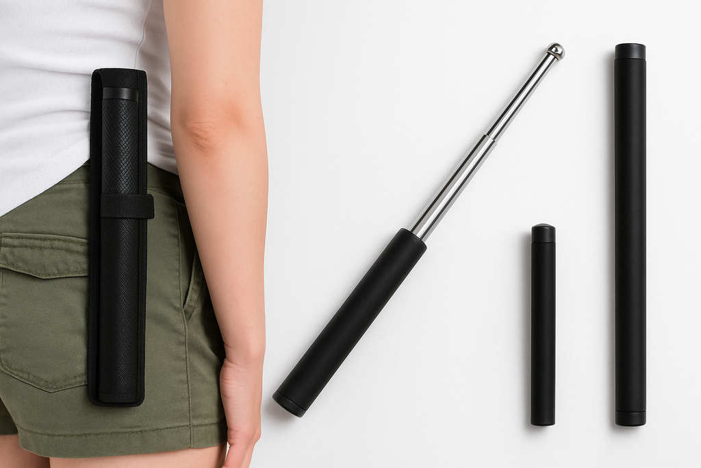 BASTON DE ACERO EXPANDIBLE DE 50 CM con estuche