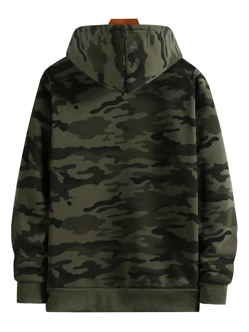 Sudadera con capucha casual en camuflado