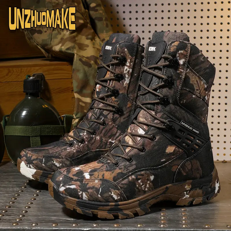 Botas Tácticas de senderismo y supervivencia de Caña Alta para Hombre