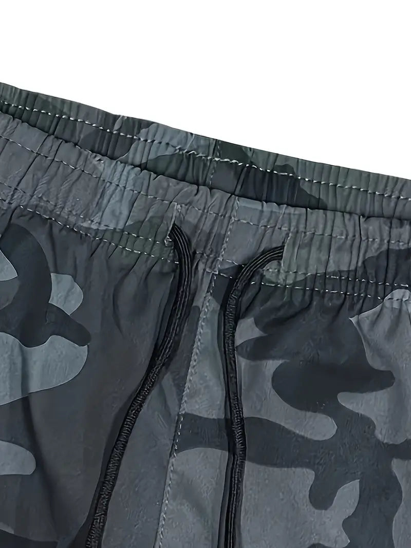 Pantalones largo camuflados para hombre con cinturilla